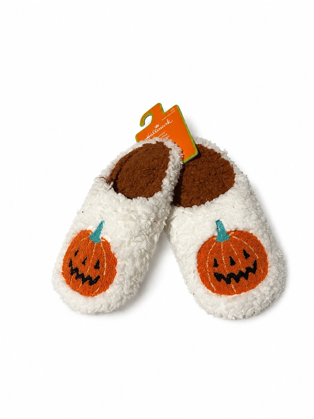 Hallmark Halloween Pumpkin Sherpa Slippers Women’s S/M New